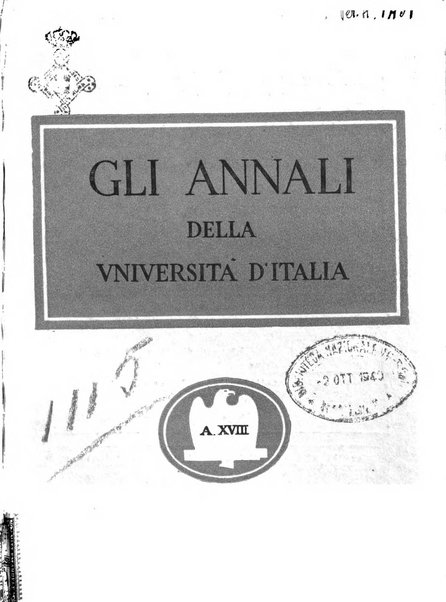 Gli annali della università d'Italia rivista bimestrale dell'istruzione superiore