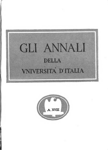 Gli annali della università d'Italia rivista bimestrale dell'istruzione superiore