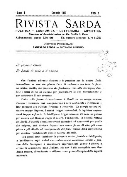 Rivista sarda politica-economica-letteraria-artistica