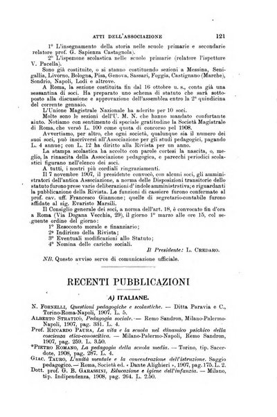 Rivista pedagogica pubblicazione mensile dell'Associazione nazionale per gli studi pedagogici