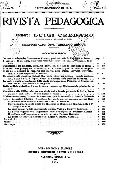 Rivista pedagogica pubblicazione mensile dell'Associazione nazionale per gli studi pedagogici