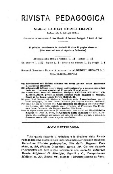 Rivista pedagogica pubblicazione mensile dell'Associazione nazionale per gli studi pedagogici