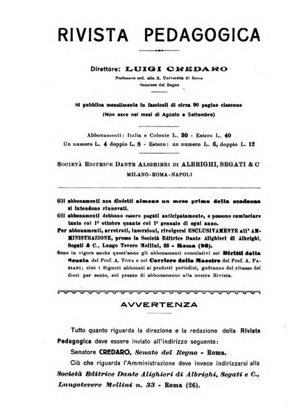 Rivista pedagogica pubblicazione mensile dell'Associazione nazionale per gli studi pedagogici