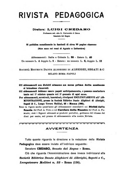 Rivista pedagogica pubblicazione mensile dell'Associazione nazionale per gli studi pedagogici