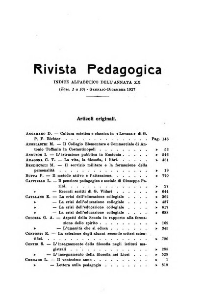 Rivista pedagogica pubblicazione mensile dell'Associazione nazionale per gli studi pedagogici