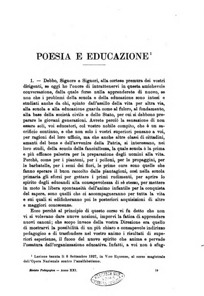 Rivista pedagogica pubblicazione mensile dell'Associazione nazionale per gli studi pedagogici