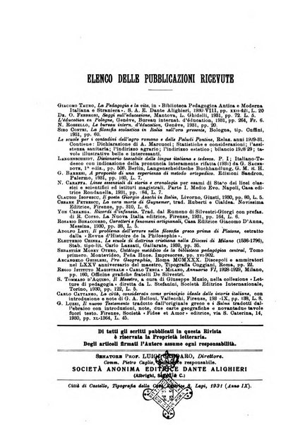 Rivista pedagogica pubblicazione mensile dell'Associazione nazionale per gli studi pedagogici