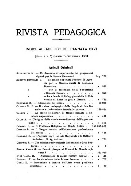 Rivista pedagogica pubblicazione mensile dell'Associazione nazionale per gli studi pedagogici