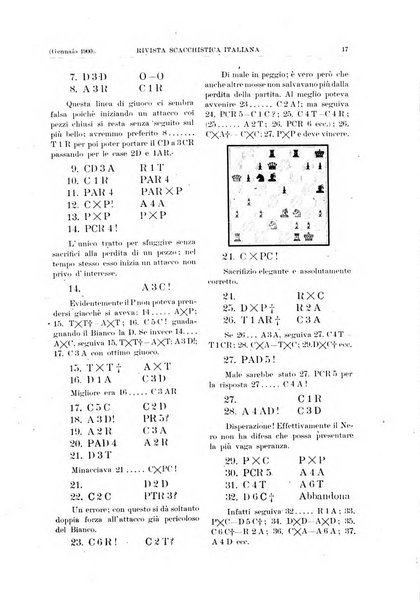 Rivista scacchistica italiana organo ufficiale dell'Unione, dell'Accademia di scacchi di Firenze e del circolo scacchistico della Meridiana di Torino