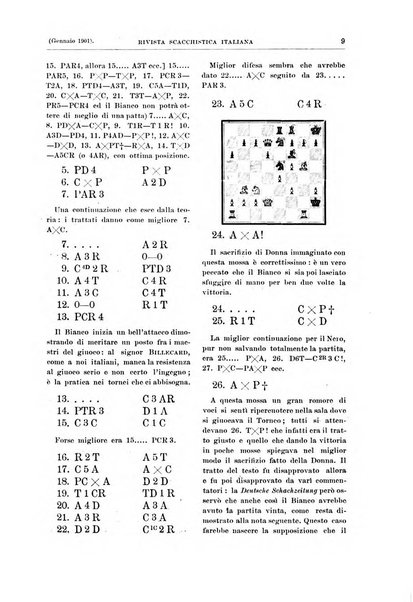 Rivista scacchistica italiana organo ufficiale dell'Unione, dell'Accademia di scacchi di Firenze e del circolo scacchistico della Meridiana di Torino