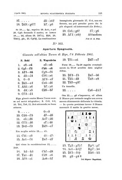 Rivista scacchistica italiana organo ufficiale dell'Unione, dell'Accademia di scacchi di Firenze e del circolo scacchistico della Meridiana di Torino