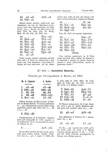 Rivista scacchistica italiana organo ufficiale dell'Unione, dell'Accademia di scacchi di Firenze e del circolo scacchistico della Meridiana di Torino