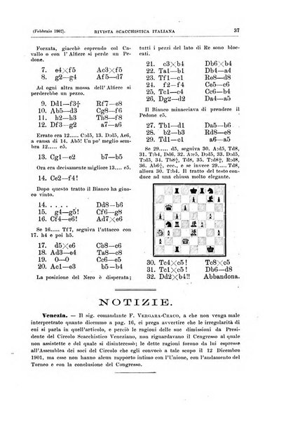 Rivista scacchistica italiana organo ufficiale dell'Unione, dell'Accademia di scacchi di Firenze e del circolo scacchistico della Meridiana di Torino