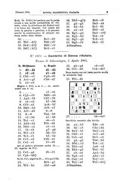 Rivista scacchistica italiana organo ufficiale dell'Unione, dell'Accademia di scacchi di Firenze e del circolo scacchistico della Meridiana di Torino