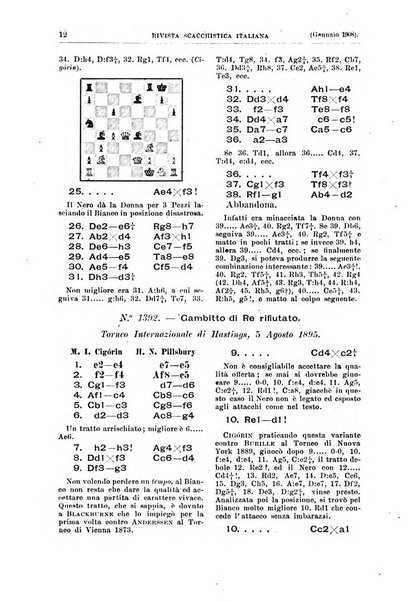 Rivista scacchistica italiana organo ufficiale dell'Unione, dell'Accademia di scacchi di Firenze e del circolo scacchistico della Meridiana di Torino