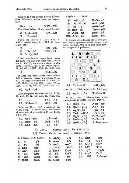 Rivista scacchistica italiana organo ufficiale dell'Unione, dell'Accademia di scacchi di Firenze e del circolo scacchistico della Meridiana di Torino