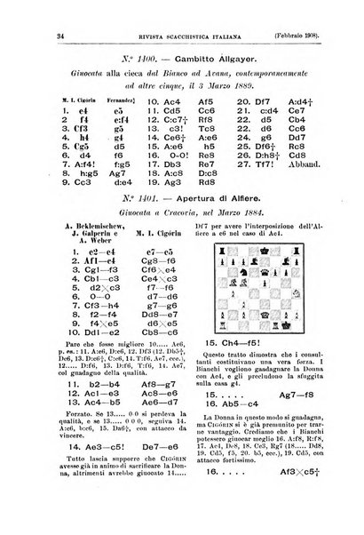 Rivista scacchistica italiana organo ufficiale dell'Unione, dell'Accademia di scacchi di Firenze e del circolo scacchistico della Meridiana di Torino
