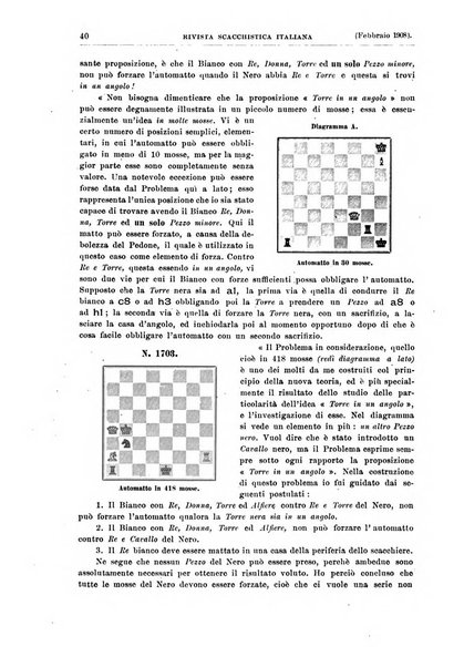 Rivista scacchistica italiana organo ufficiale dell'Unione, dell'Accademia di scacchi di Firenze e del circolo scacchistico della Meridiana di Torino