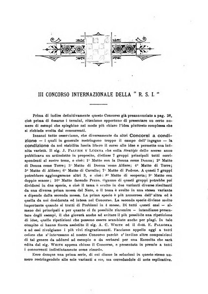Rivista scacchistica italiana organo ufficiale dell'Unione, dell'Accademia di scacchi di Firenze e del circolo scacchistico della Meridiana di Torino