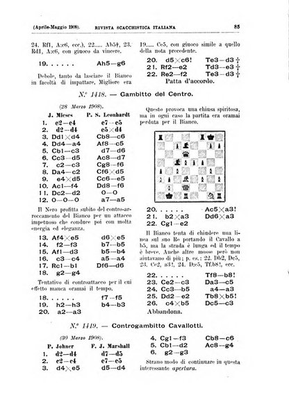 Rivista scacchistica italiana organo ufficiale dell'Unione, dell'Accademia di scacchi di Firenze e del circolo scacchistico della Meridiana di Torino