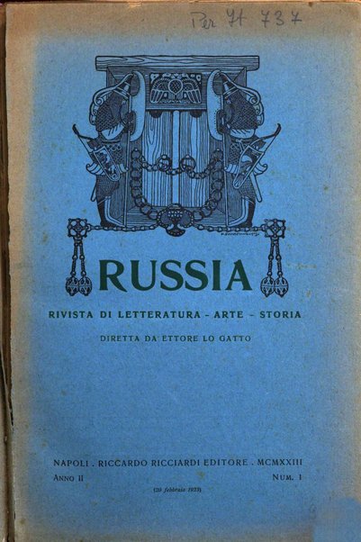 Russia rivista di letteratura, storia e filosofia