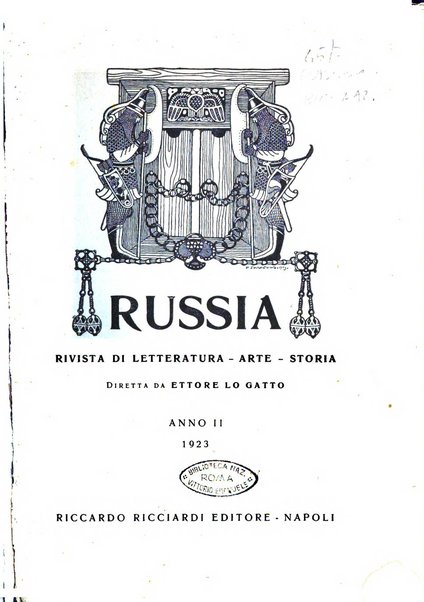 Russia rivista di letteratura, storia e filosofia