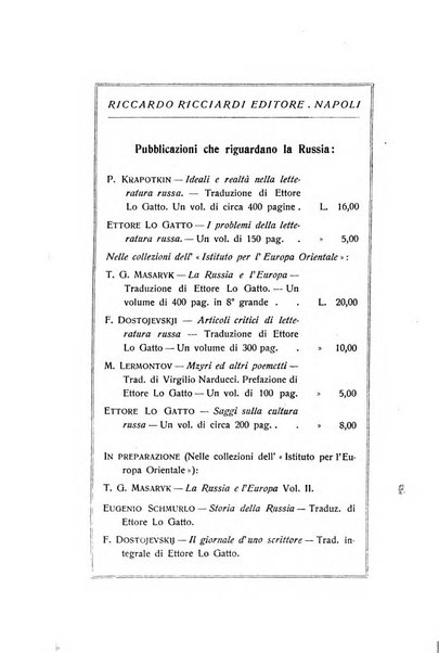 Russia rivista di letteratura, storia e filosofia