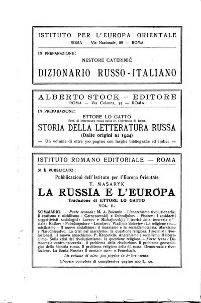 Russia rivista di letteratura, storia e filosofia