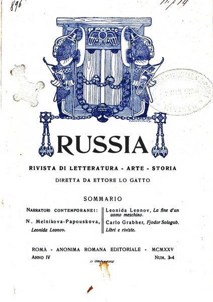 Russia rivista di letteratura, storia e filosofia