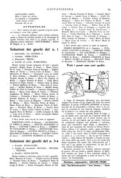 Giovanissima rivista mensile per i ragazzi e le famiglie