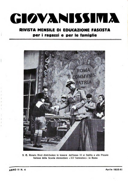 Giovanissima rivista mensile per i ragazzi e le famiglie