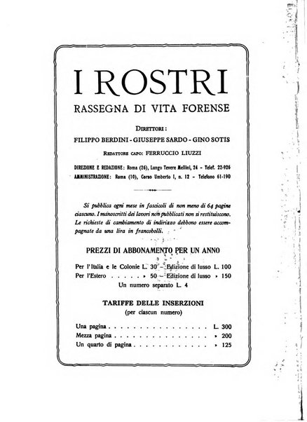 I rostri rassegna di vita forense