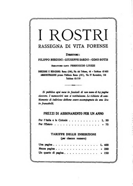 I rostri rassegna di vita forense