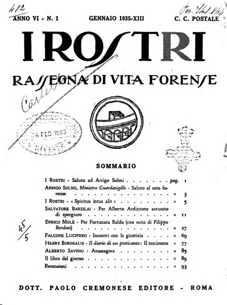 I rostri rassegna di vita forense