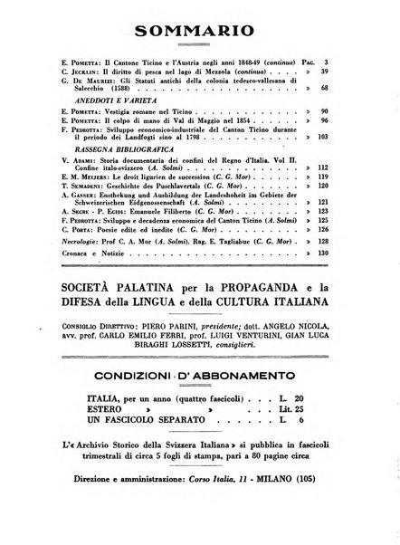 Archivio storico della Svizzera italiana pubblicazione trimestrale