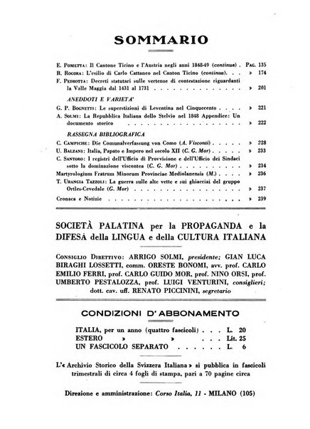 Archivio storico della Svizzera italiana pubblicazione trimestrale