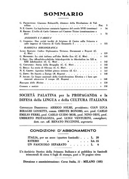 Archivio storico della Svizzera italiana pubblicazione trimestrale