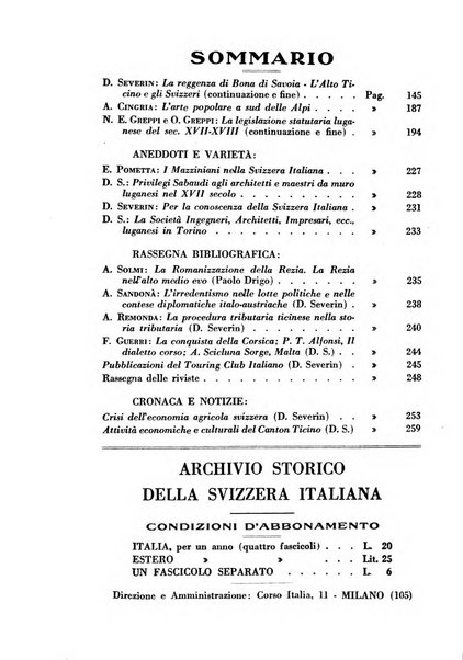 Archivio storico della Svizzera italiana pubblicazione trimestrale