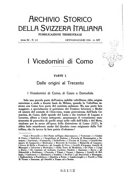 Archivio storico della Svizzera italiana pubblicazione trimestrale