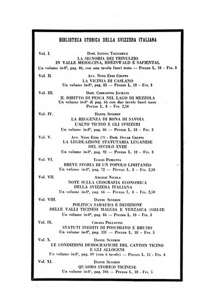 Archivio storico della Svizzera italiana pubblicazione trimestrale