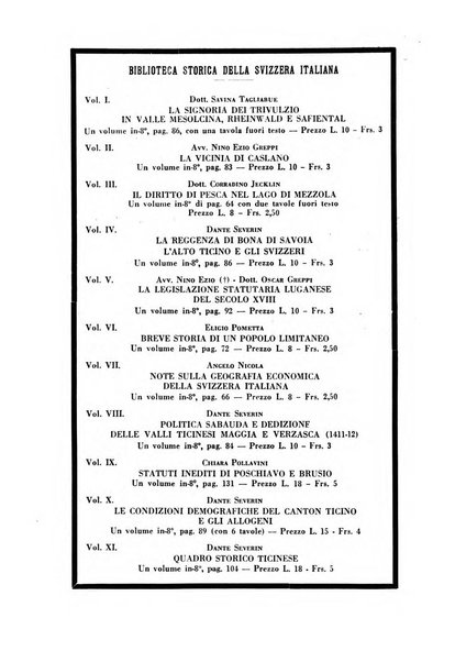 Archivio storico della Svizzera italiana pubblicazione trimestrale