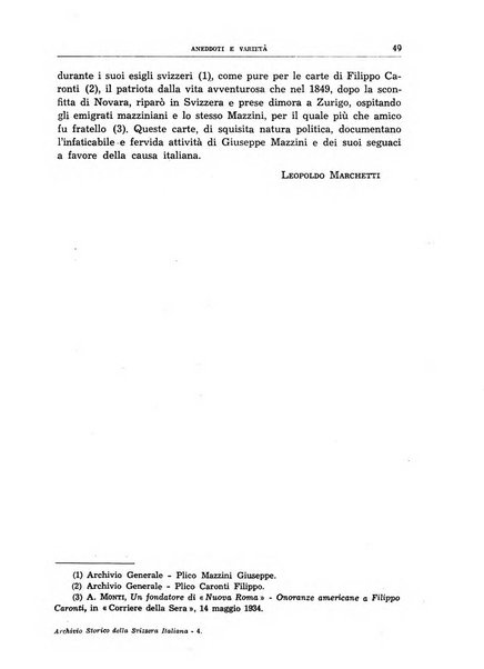 Archivio storico della Svizzera italiana pubblicazione trimestrale