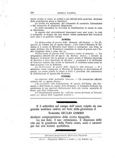 Vita italiana rassegna mensile di politica interna, estera, coloniale e di emigrazione