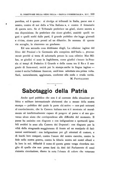 Vita italiana rassegna mensile di politica interna, estera, coloniale e di emigrazione