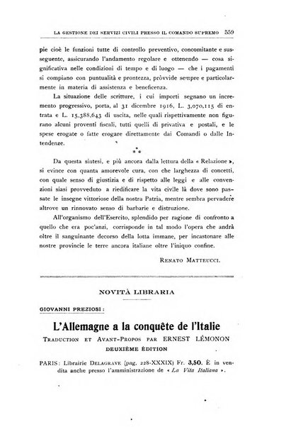 Vita italiana rassegna mensile di politica interna, estera, coloniale e di emigrazione