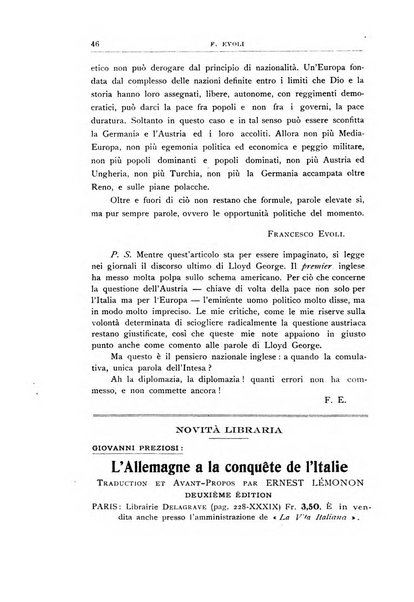 Vita italiana rassegna mensile di politica interna, estera, coloniale e di emigrazione