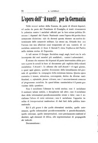 Vita italiana rassegna mensile di politica interna, estera, coloniale e di emigrazione