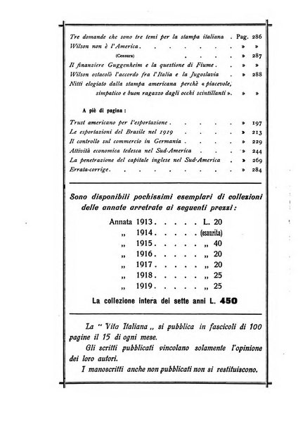 Vita italiana rassegna mensile di politica interna, estera, coloniale e di emigrazione