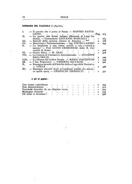 Vita italiana rassegna mensile di politica interna, estera, coloniale e di emigrazione