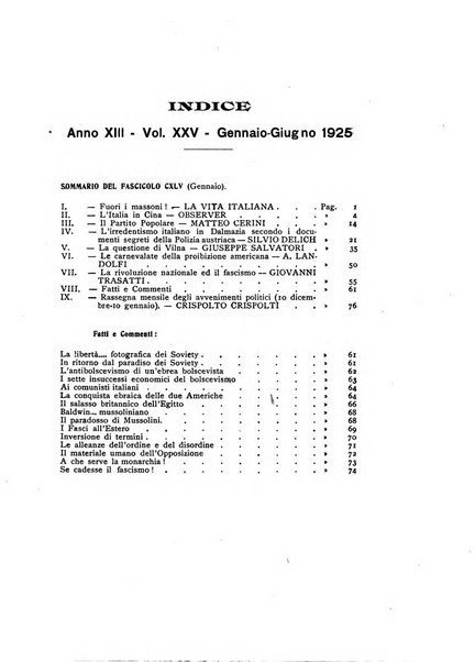 Vita italiana rassegna mensile di politica interna, estera, coloniale e di emigrazione